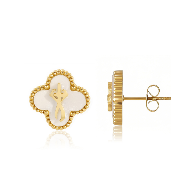 Faith-Inspired Clover Earrings (Gold)