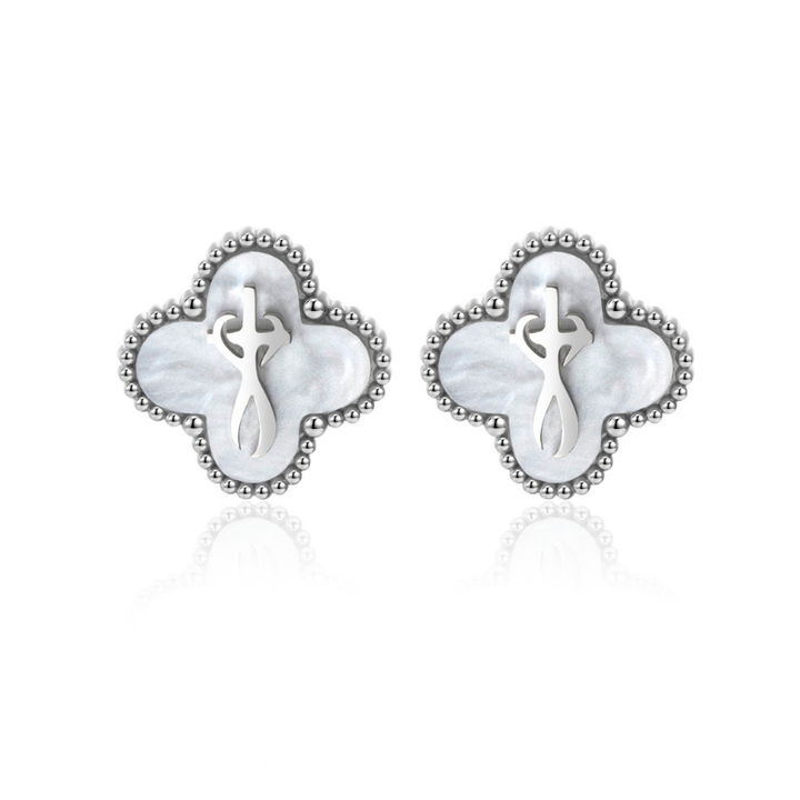 Faith-Inspired Clover Earrings (Silver)