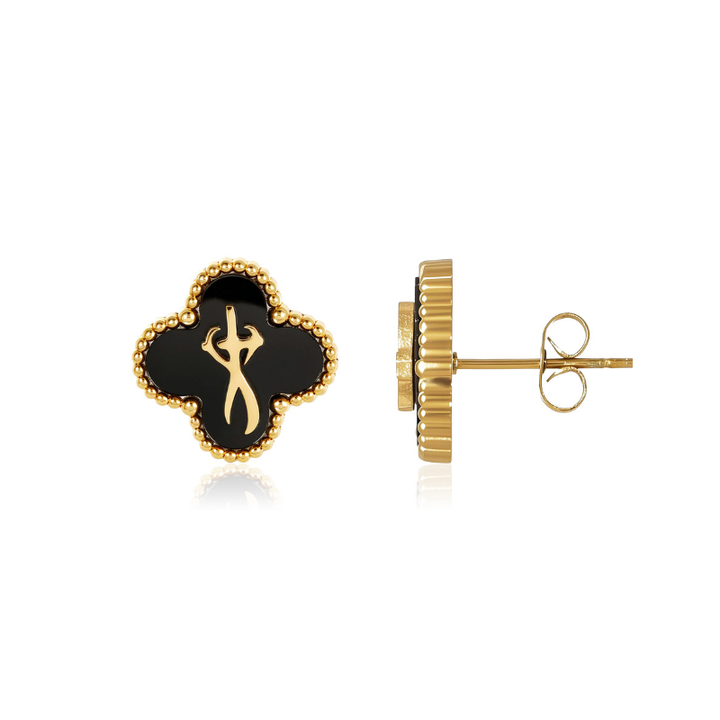 Faith-Inspired Clover Earrings (Gold)