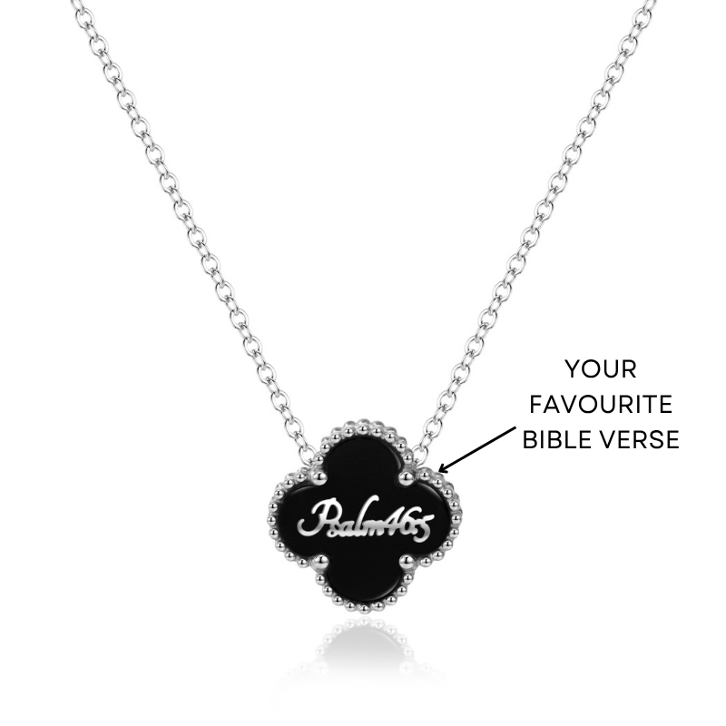 Bible Versed Clover Necklaces (Silver) - Personalised