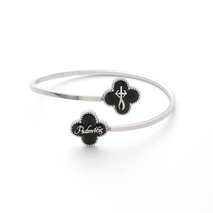 Bible Versed Clover Bangles (Silver)