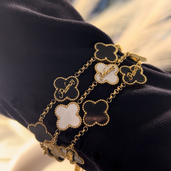 Bible Versed Clover Bracelets (Gold) - Personalised