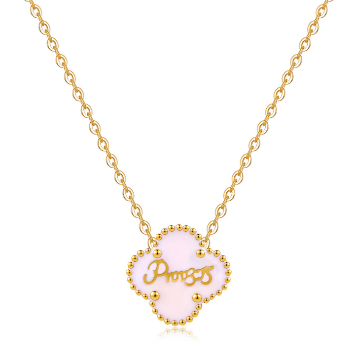 Bible Versed Pink Clover Necklaces (Gold) - Limited Edition