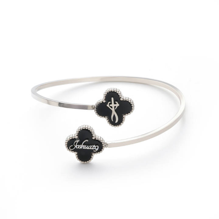 Bible Versed Clover Bangles (Silver)