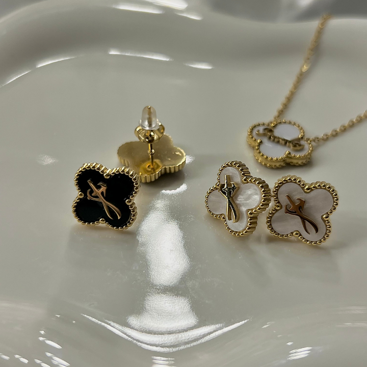 Clover Collection Bundle (Gold) - Necklace + Bracelet + Rings + Earrings