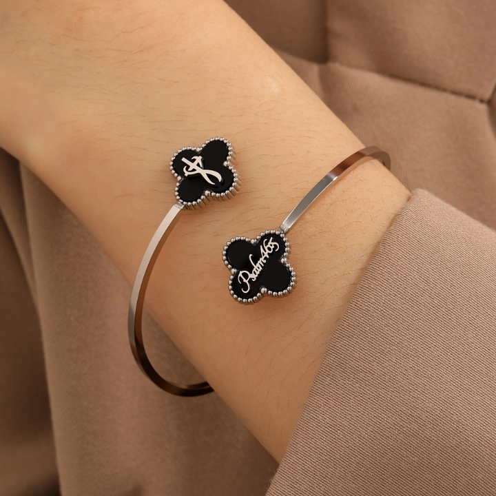 Clover Bracelet and Bangle Bundle (Silver)