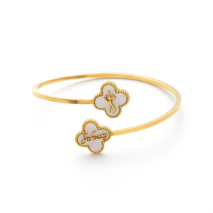 Bible Versed Clover Bangles (Gold)