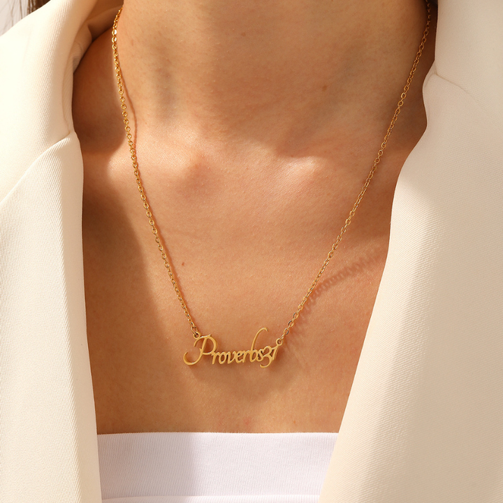 Bible Versed Name Necklaces (Gold)