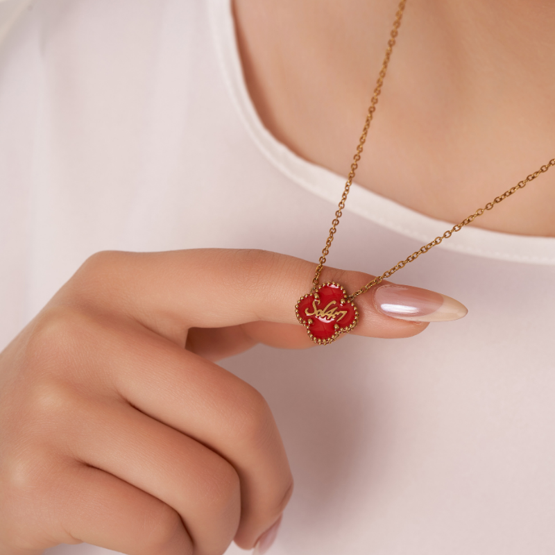 Bible Versed Red Clover Necklaces (Gold) - Limited Edition