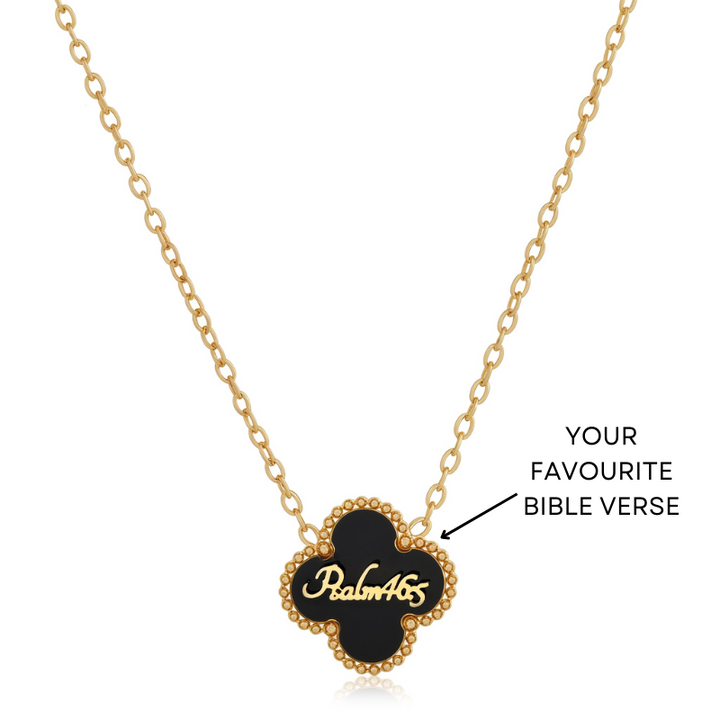 Bible Versed Clover Necklaces (Gold) - Personalised