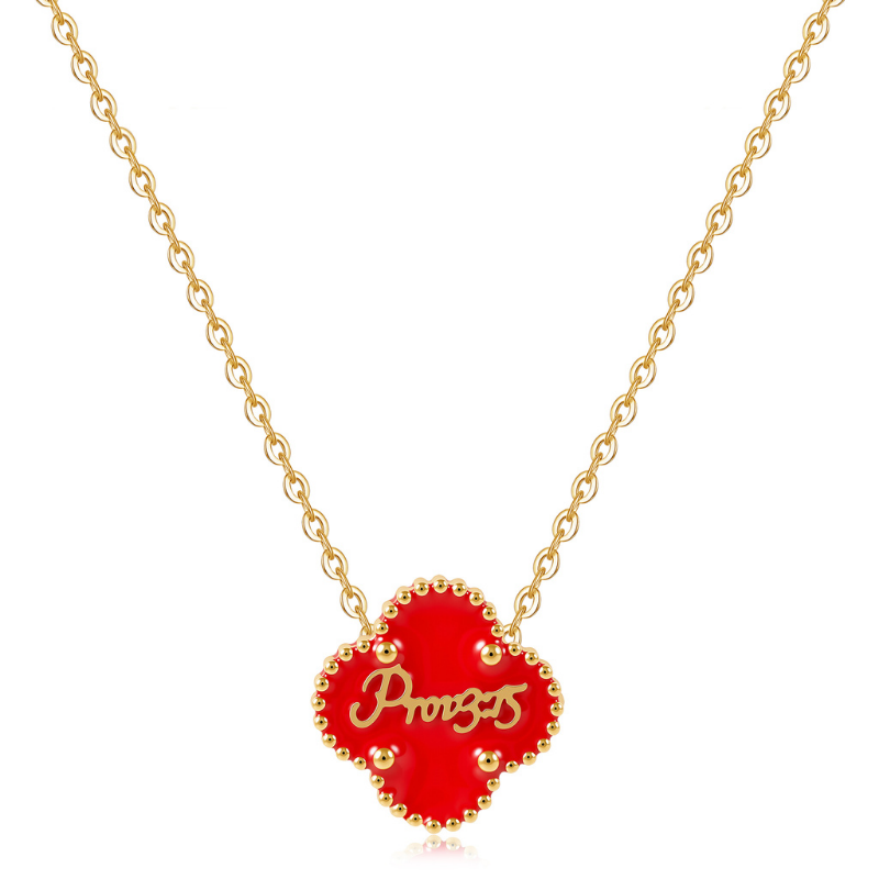 Bible Versed Red Clover Necklaces (Gold) - Limited Edition