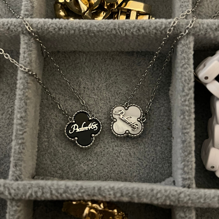 Bible Versed Clover Necklaces (Silver)
