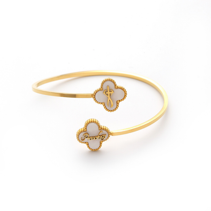 Bible Versed Clover Bangles (Gold)