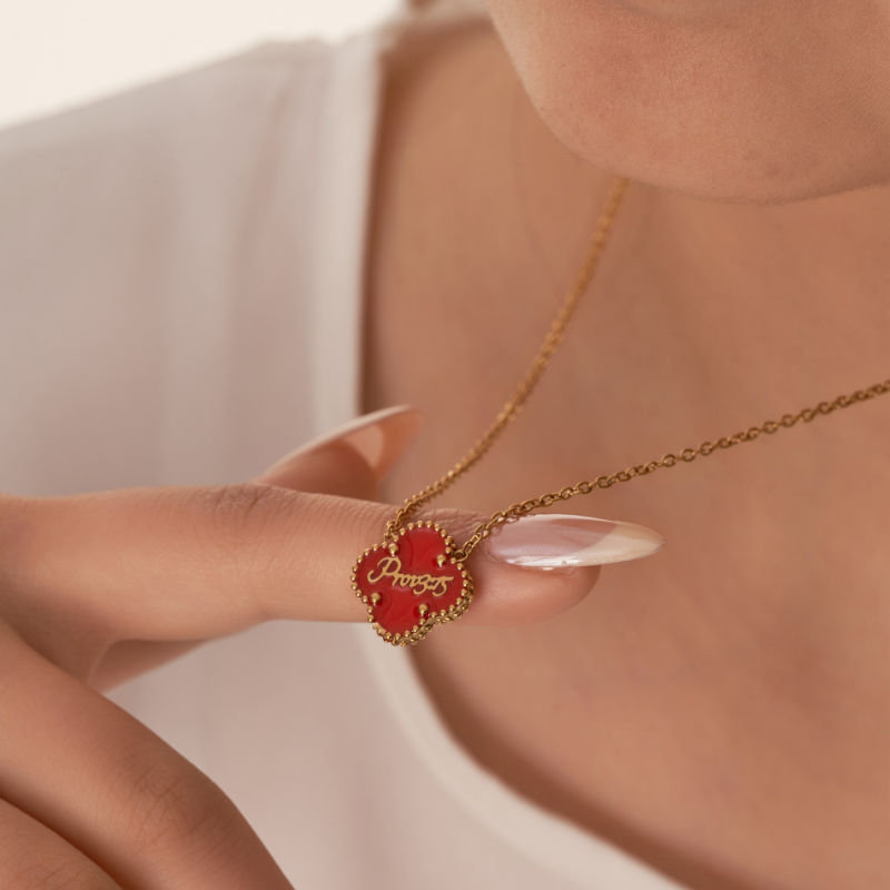 Bible Versed Red Clover Necklaces (Gold) - Limited Edition