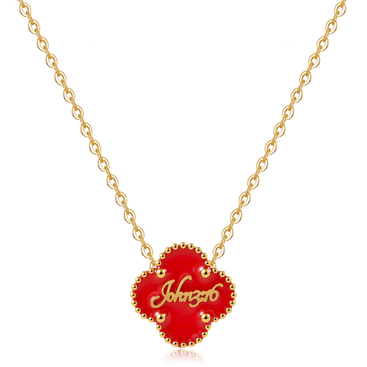 Bible Versed Red Clover Necklaces (Gold) - Limited Edition