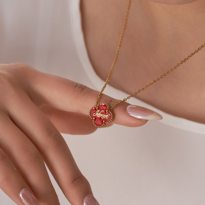 Bible Versed Red Clover Necklaces (Gold) - Limited Edition