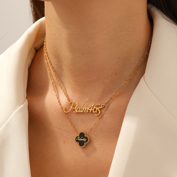 Bible Versed Clover Necklaces (Gold)