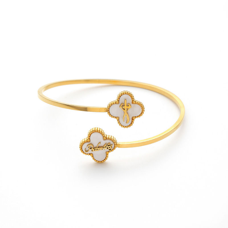 Bible Versed Clover Bangles (Gold)