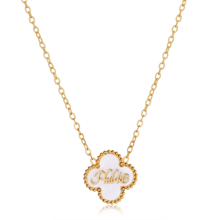 Bible Versed Clover Necklaces (Gold)
