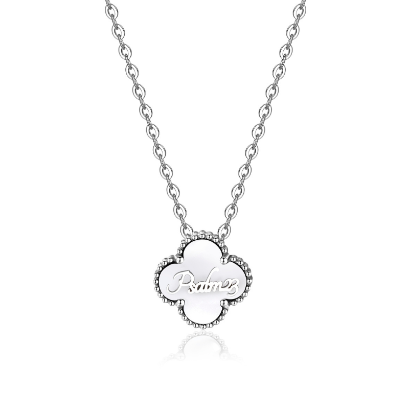 Bible Versed Clover Necklaces (Silver)