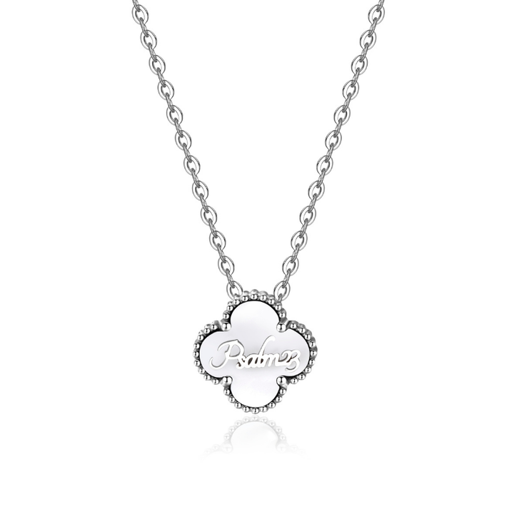 Bible Versed Clover Necklaces (Silver)