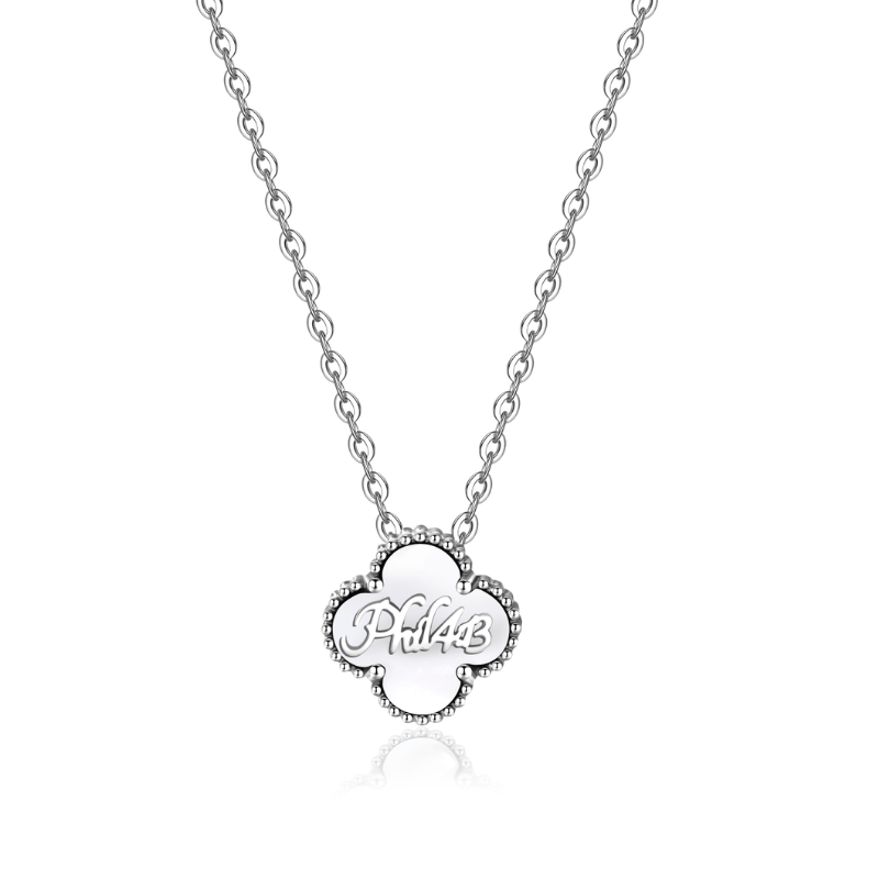 Bible Versed Clover Necklaces (Silver)