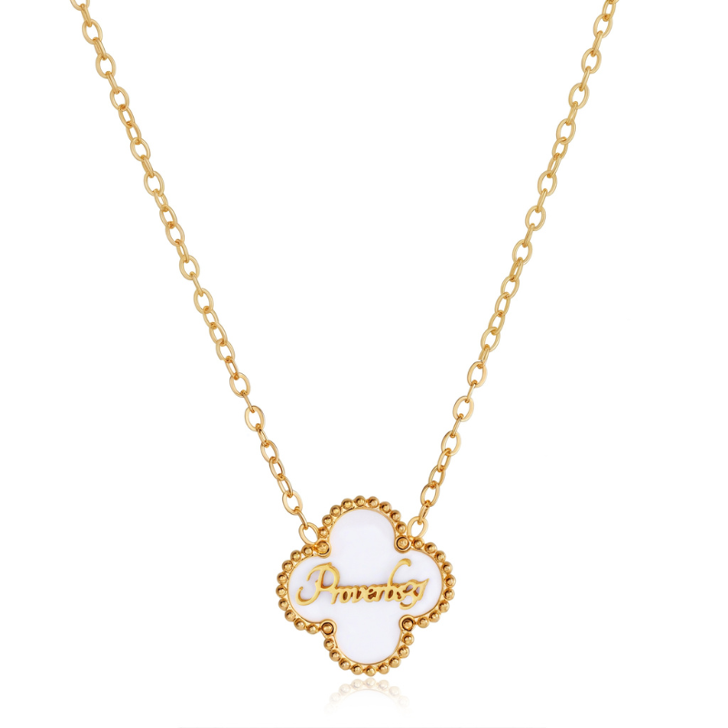 Bible Versed Clover Necklaces (Gold)