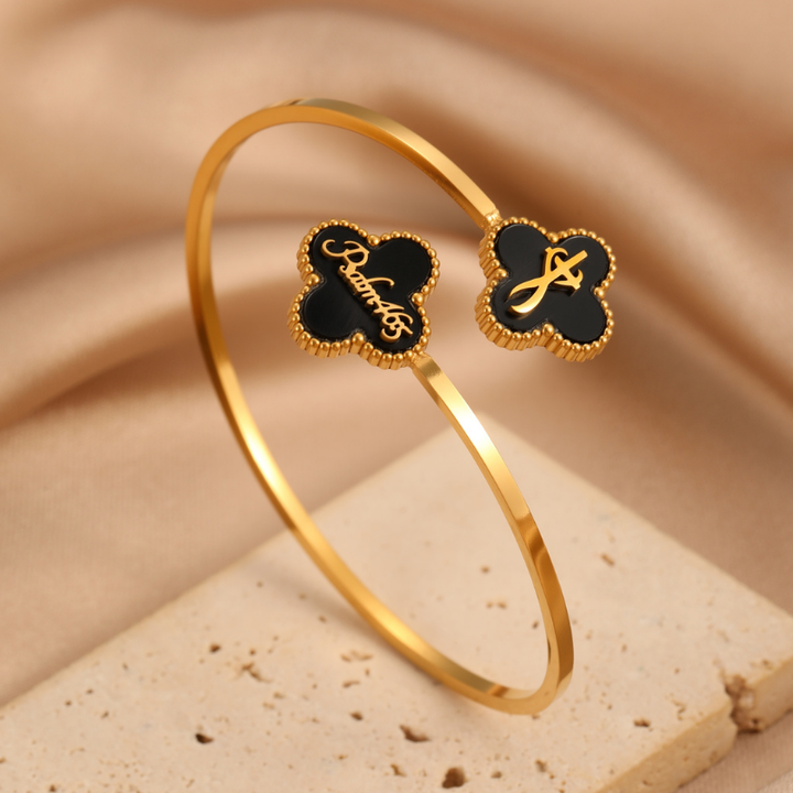 Bible Versed Clover Bangles (Gold)