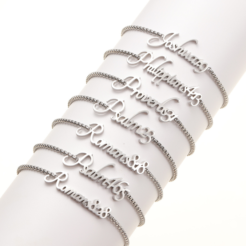 Bible Versed Name Bracelets (Silver)