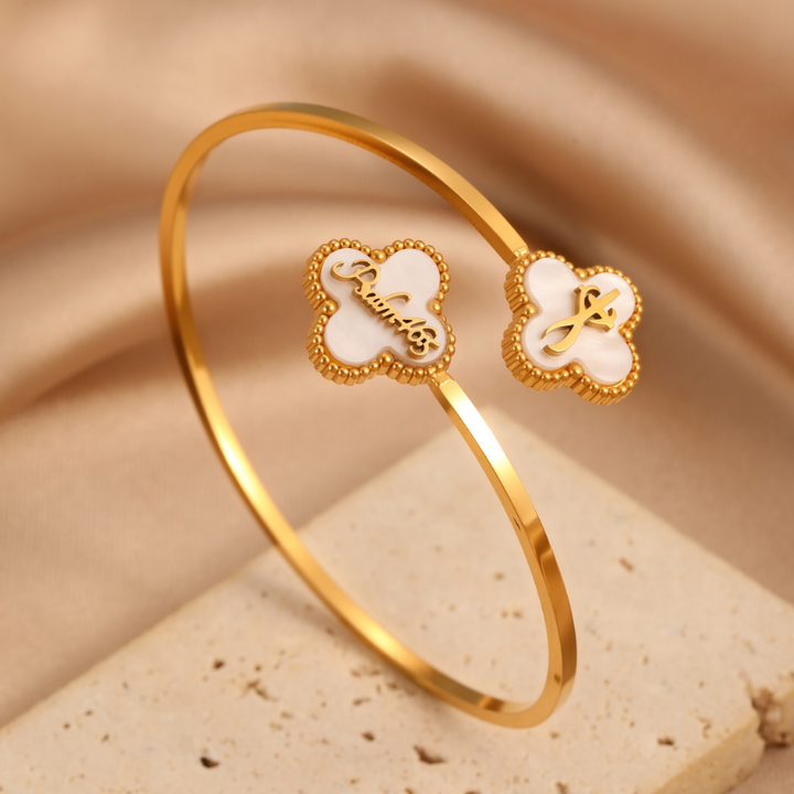 Bible Versed Clover Bangles (Gold)