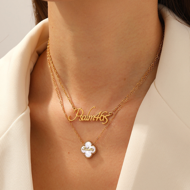 Bible Versed Clover Necklaces (Gold)