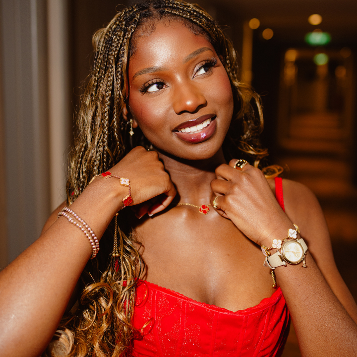 Valentine Pink and Red Clover Necklaces Bundle (Gold) - Limited Edition