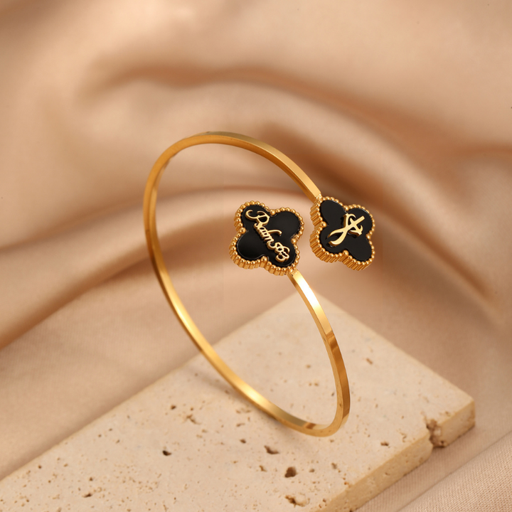 Bible Versed Clover Bangles (Gold)
