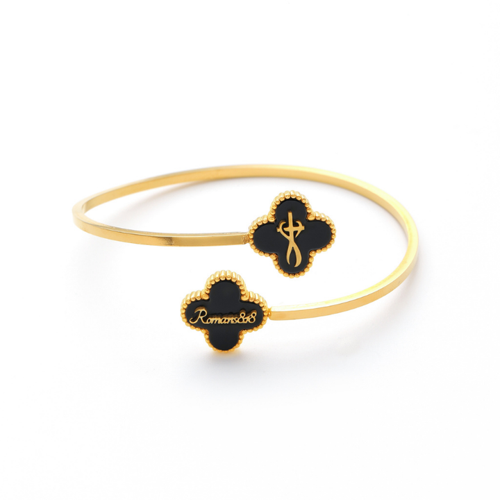 Bible Versed Clover Bangles (Gold)