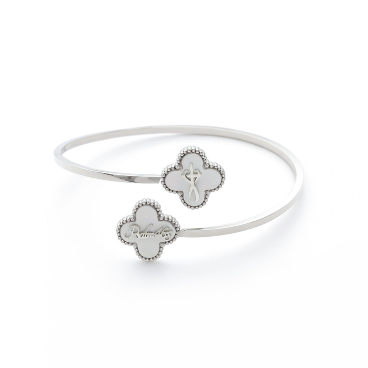 Bible Versed Clover Bangles (Silver)