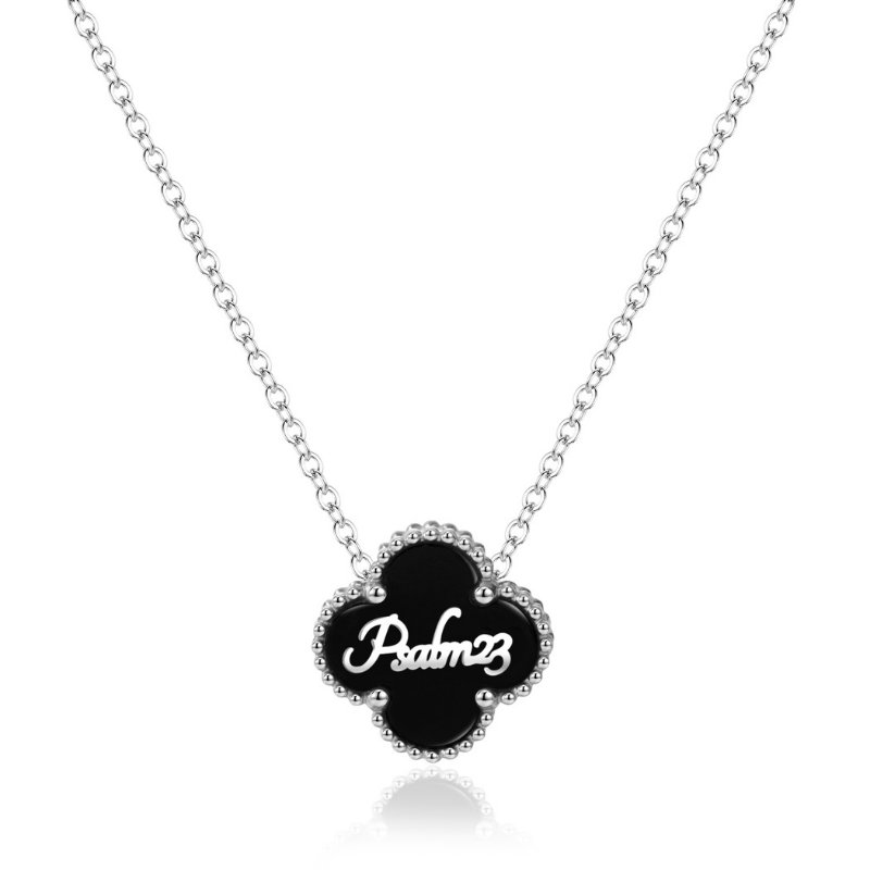 Bible Versed Clover Necklaces (Silver)
