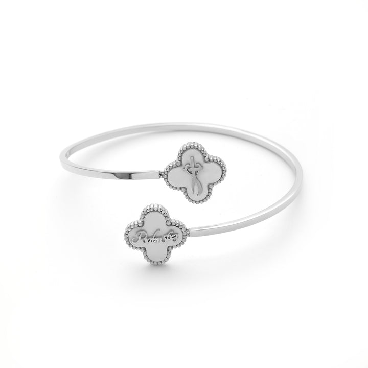 Bible Versed Clover Bangles (Silver)