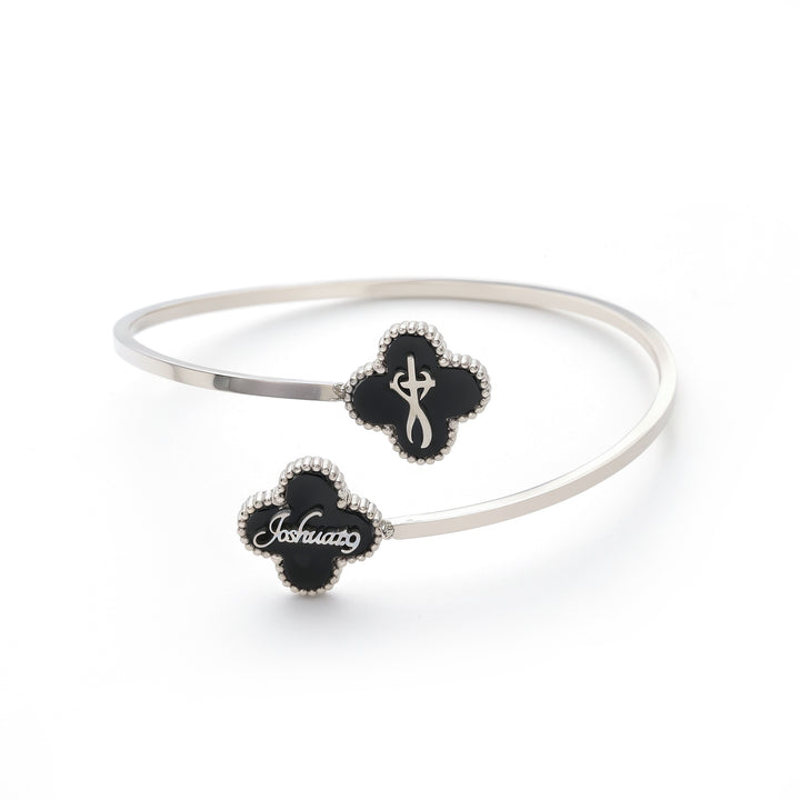 Bible Versed Clover Bangles (Silver)