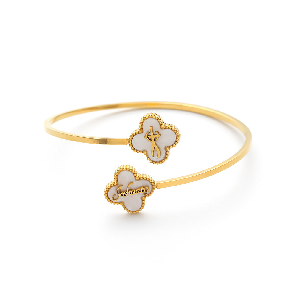 Bible Versed Clover Bangles (Gold)
