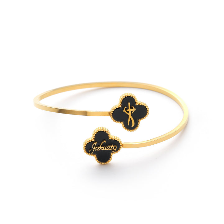 Bible Versed Clover Bangles (Gold)