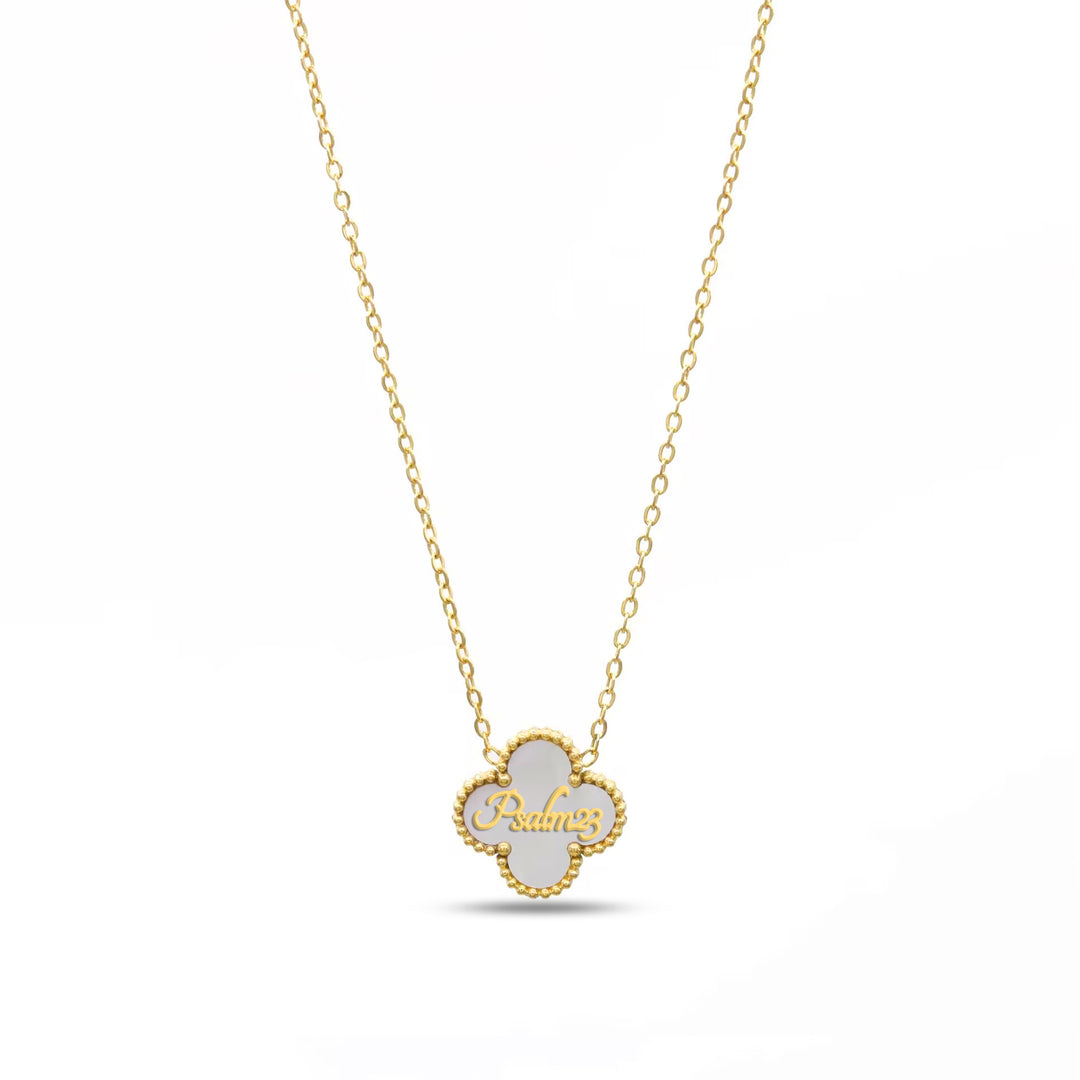 Bible Versed Clover Necklaces - Gold