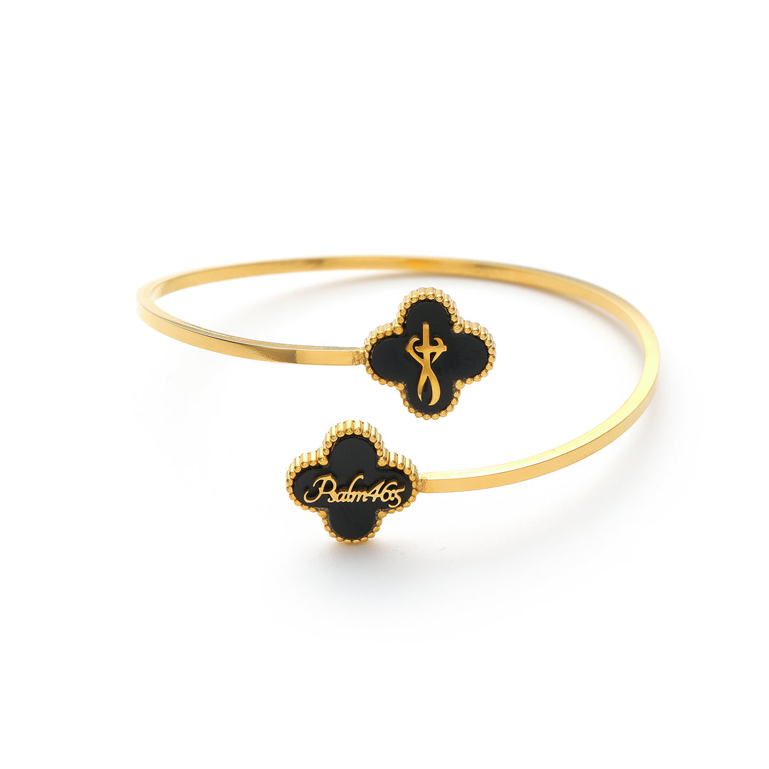 Bible Versed Clover Bangles (Gold)