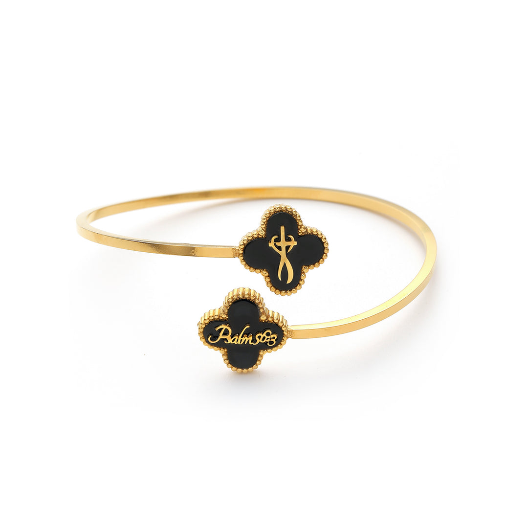 Bible Versed Clover Bangles (Gold)