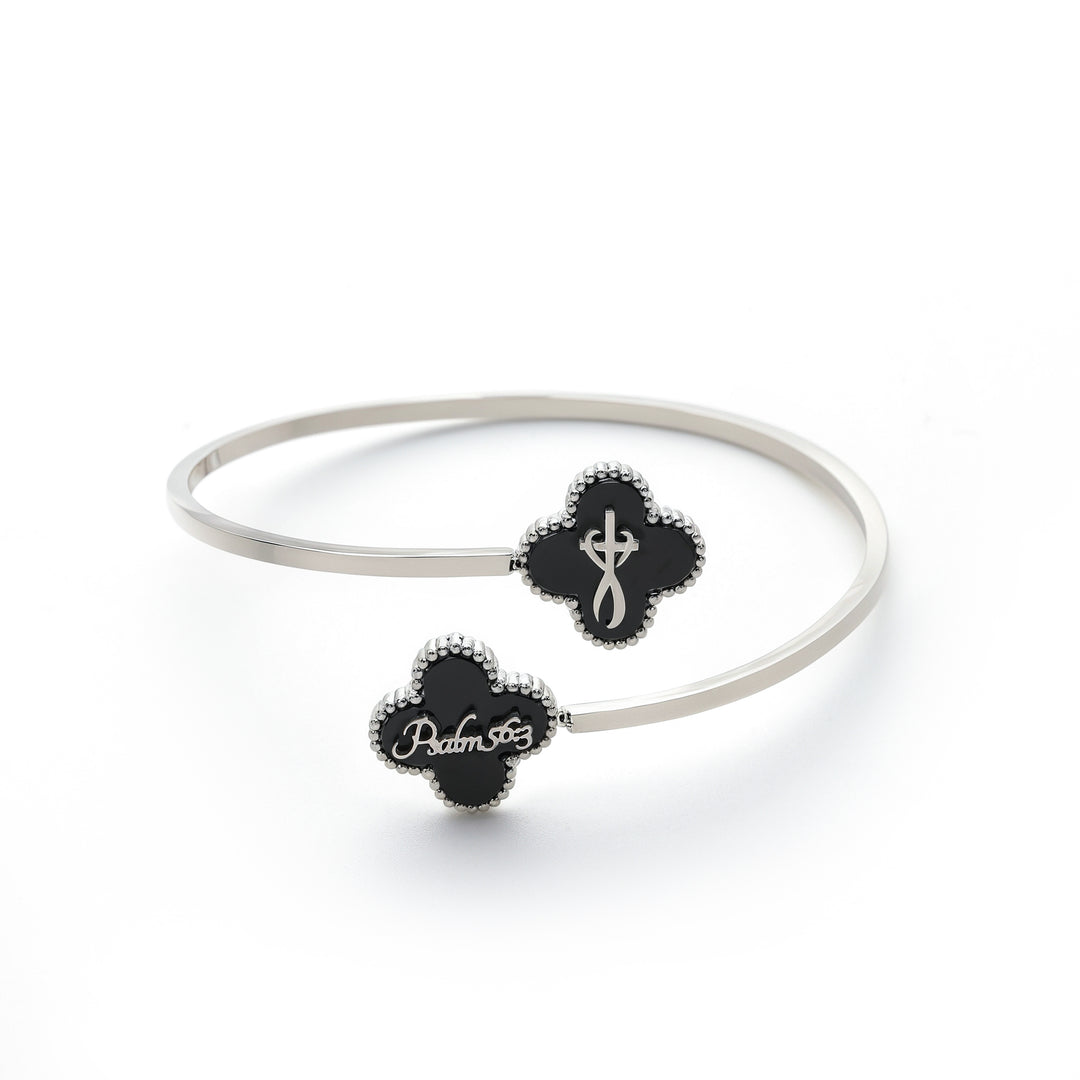 Bible Versed Clover Bangles (Silver)
