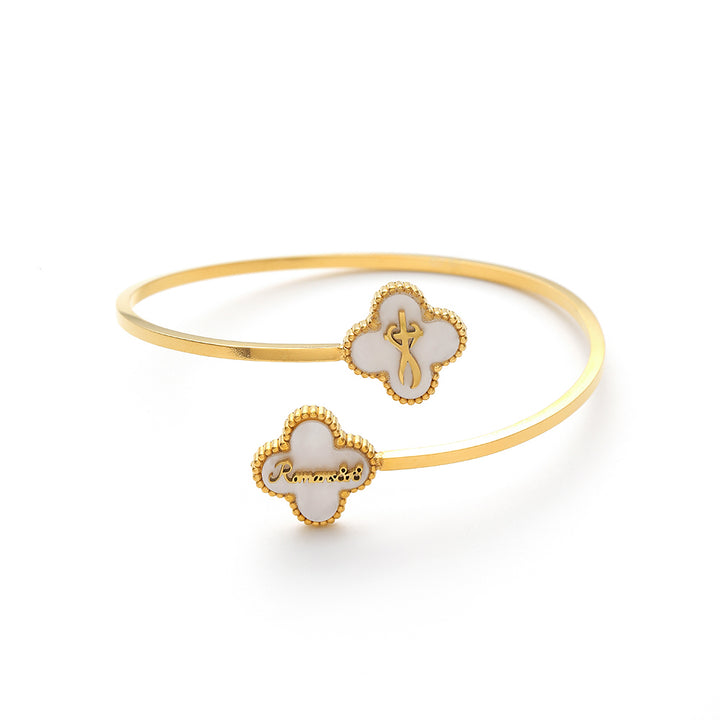 Bible Versed Clover Bangles (Gold)