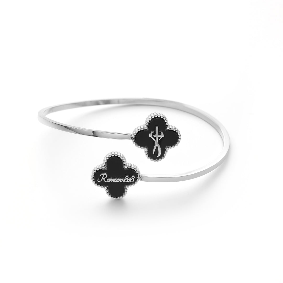 Bible Versed Clover Bangles (Silver)