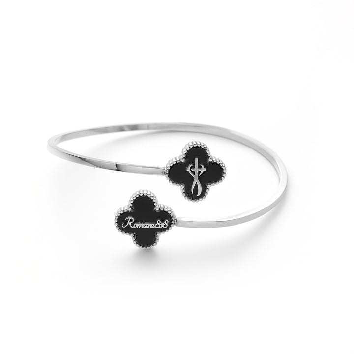 Bible Versed Clover Bangles (Silver)